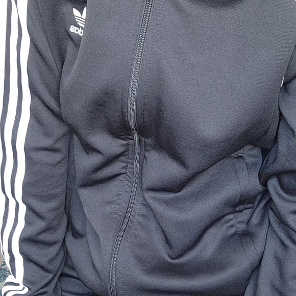Adidas Black Tracksuit with White Stripes - Picture 8 of 11